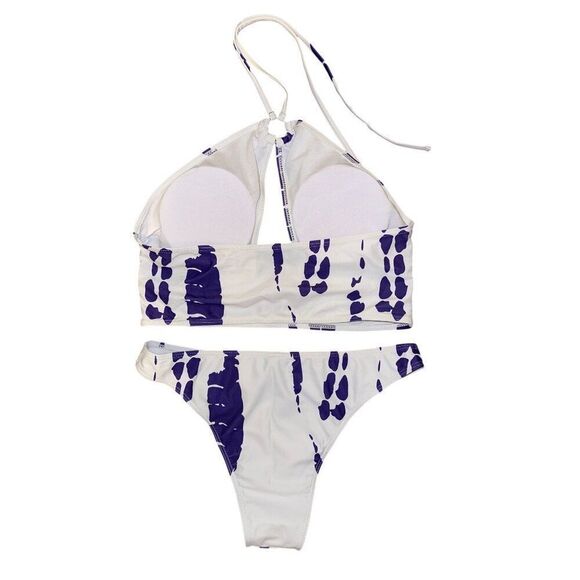 NEW Evelust Sexy 3 Pc Swimsuits -Cutout O-Ring Halter Bikini & Cover Up Skirt LG - Picture 4 of 16